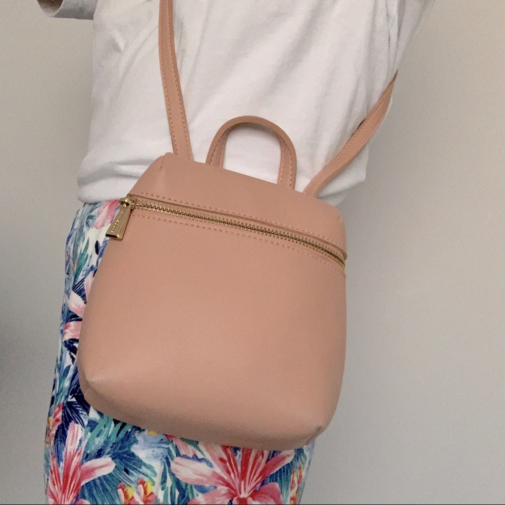 Mini Leather Belt Strap Crossbody Bag in Baby Pink - Casual, Travel, Accessories